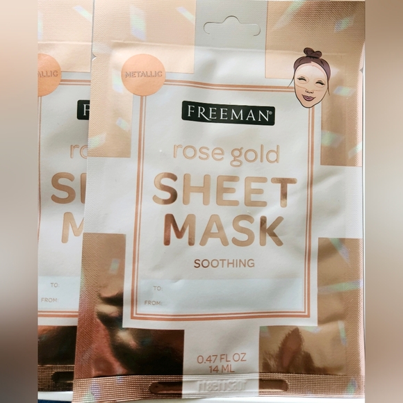 NWT FREEMAN BEAUTY ROSE GOLD SHEET MASK SET OF 4! - Picture 6 of 7